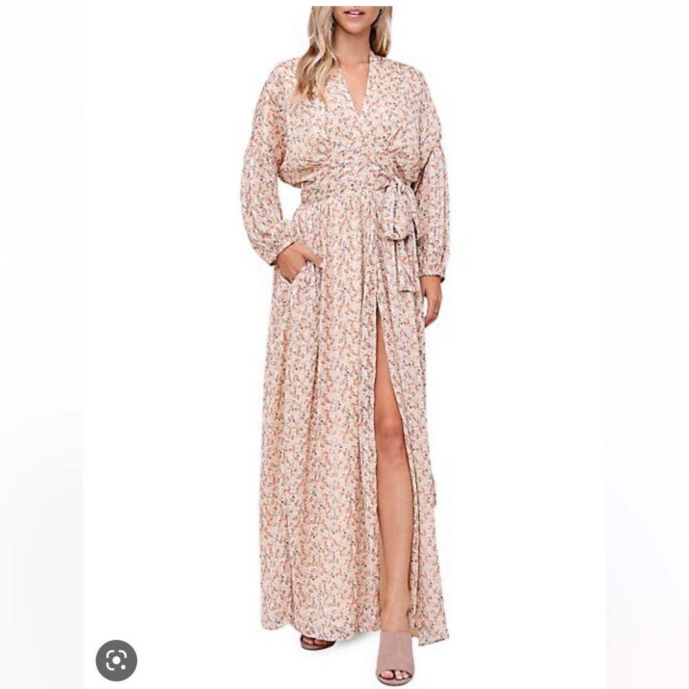 Floral print maxi wrap dress, XS